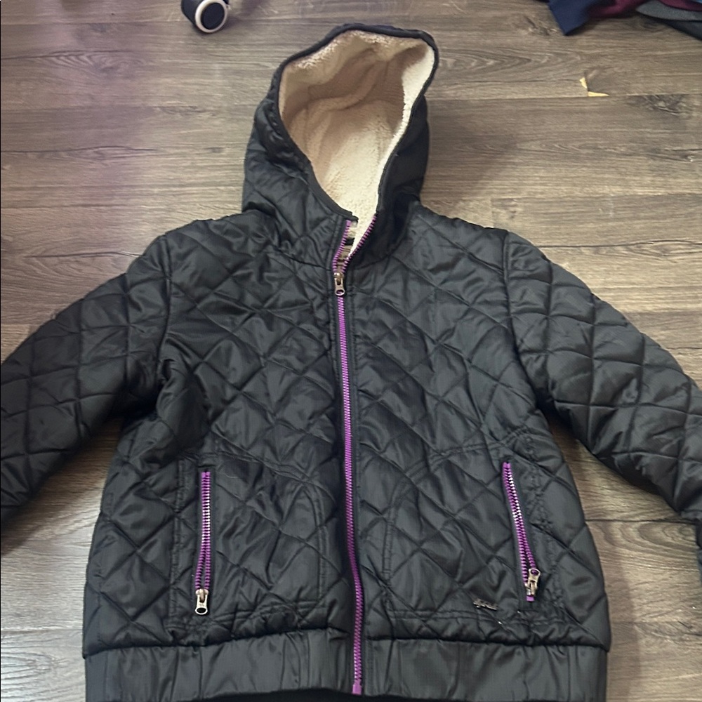 Kids Black Quilted Puffer Jacket